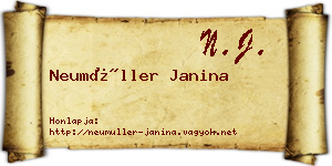 Neumüller Janina névjegykártya